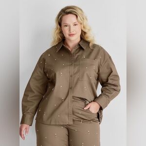 Future Collective Women's Embellished Twill Shacket